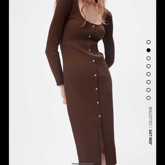 Zara Button Front MIDI Sweater Dress - Picture 2 of 3
